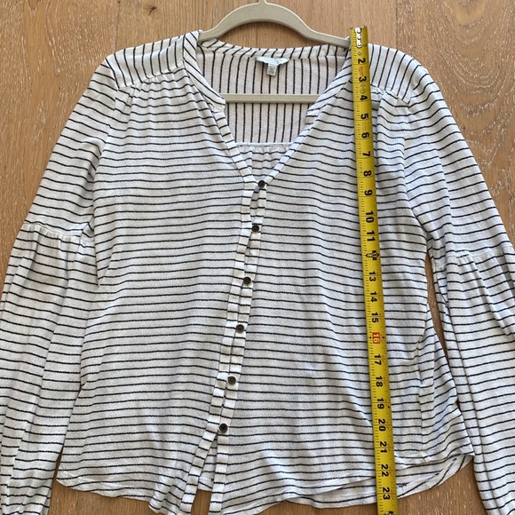 LUCKY BRAND bubble sleeve gauzy button down too CUTE! (MED) - Picture 6 of 13